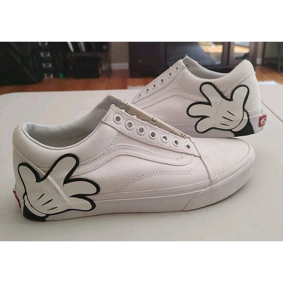 Vans Shoes - Vans X Disney Mickey Mouse Old Skool White Glove Hand Shoes Women 10 Men 8.5